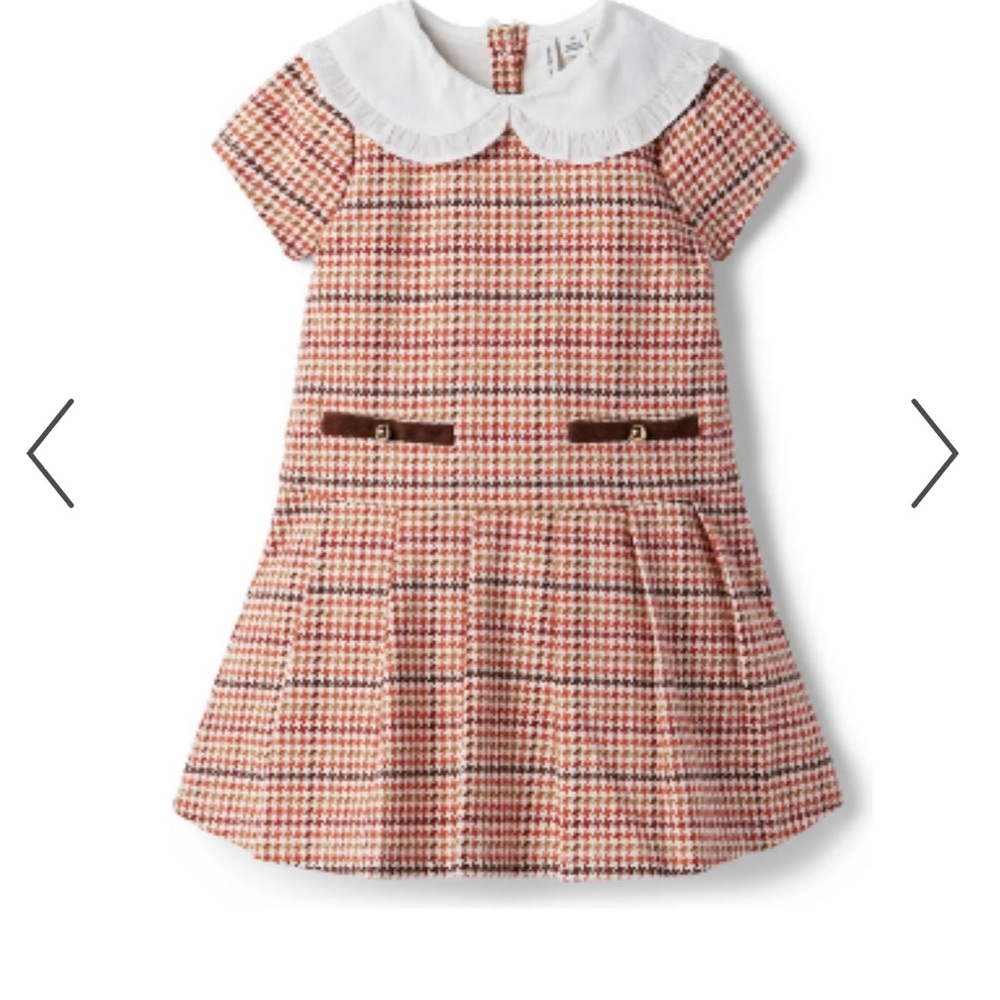 Janie and Jack Pink and Brown Plaid Dress